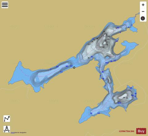 Shawenegog Lake depth contour Map - i-Boating App