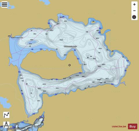 Wakomata Lake depth contour Map - i-Boating App