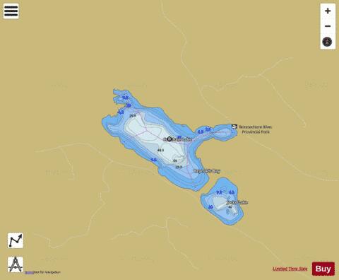 Couchain Lake depth contour Map - i-Boating App