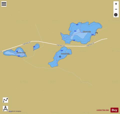 Kretzel Lake depth contour Map - i-Boating App
