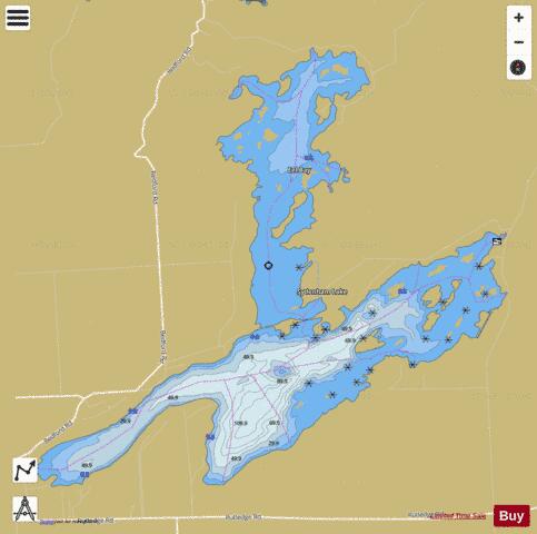 Sydenham Lake depth contour Map - i-Boating App