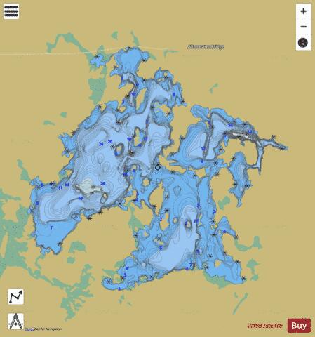 Kawaweogama Lake depth contour Map - i-Boating App