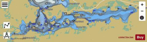 Lower Shebandowan Lake depth contour Map - i-Boating App