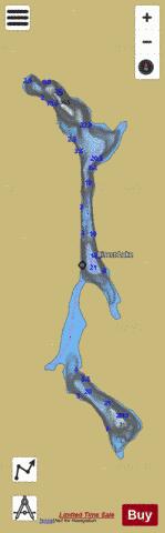 Bisect Lake depth contour Map - i-Boating App