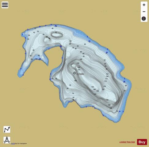 Cry Lake depth contour Map - i-Boating App
