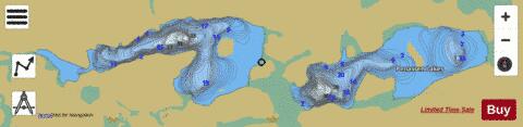 Penassen Lakes depth contour Map - i-Boating App