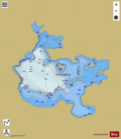 Dowswell Lake depth contour Map - i-Boating App