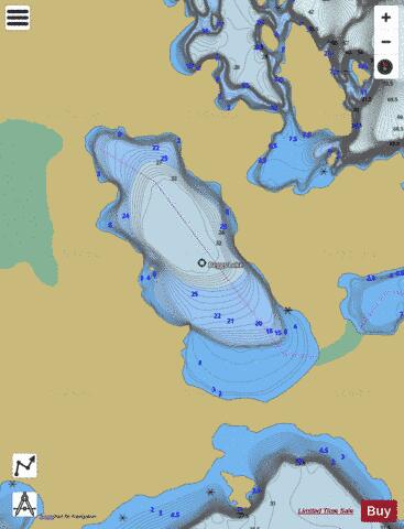 Beggs Lake depth contour Map - i-Boating App