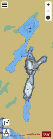 Waterfall Lake depth contour Map - i-Boating App