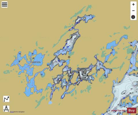 Populus Lake depth contour Map - i-Boating App