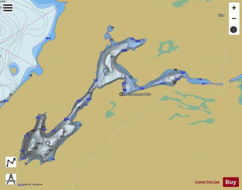 Windermere depth contour Map - i-Boating App