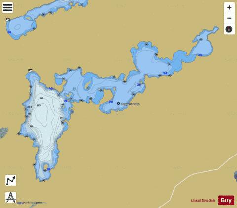 Paguchi Lake depth contour Map - i-Boating App