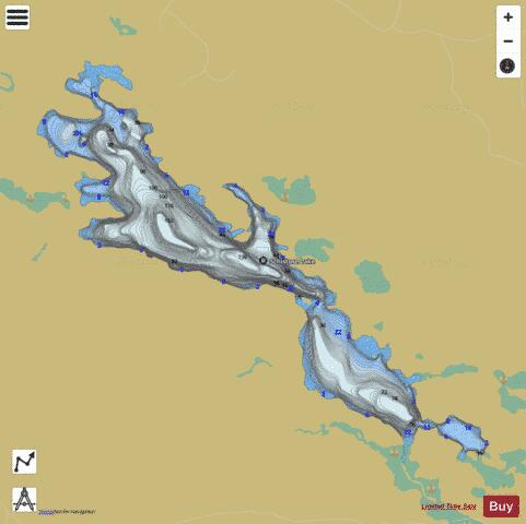 Schistose Lake depth contour Map - i-Boating App