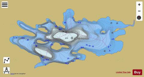Captain Tom Lake depth contour Map - i-Boating App
