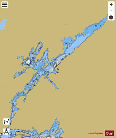 Wicksteed Lake depth contour Map - i-Boating App