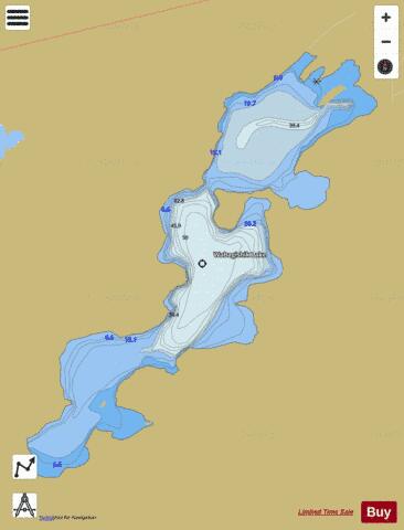 Wabagishik Lake depth contour Map - i-Boating App