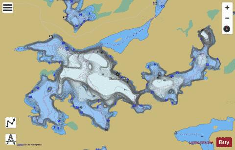 Hannah Lake depth contour Map - i-Boating App