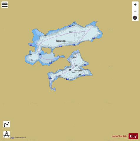 Low Lake depth contour Map - i-Boating App