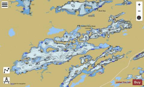 Big Vermilion Lake depth contour Map - i-Boating App
