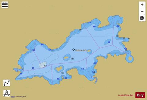 Maskara Lake depth contour Map - i-Boating App