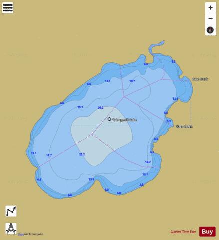 Tuktegweik Lake depth contour Map - i-Boating App