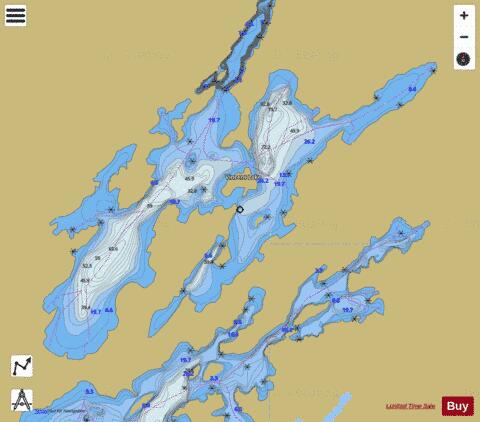 Vincent Lake depth contour Map - i-Boating App