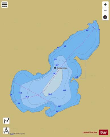 Pusher Lake depth contour Map - i-Boating App