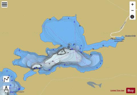 Barnston Lake depth contour Map - i-Boating App