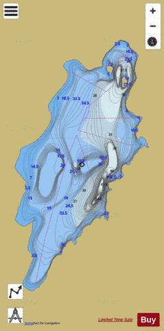 Oskawe Lake depth contour Map - i-Boating App