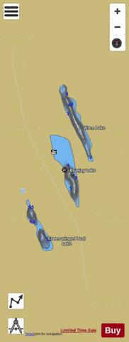 Bluejay Lake depth contour Map - i-Boating App