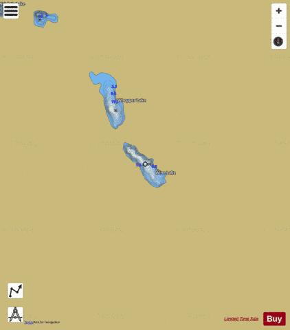 Wine Lake depth contour Map - i-Boating App