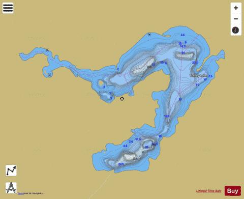 Turkey Lake depth contour Map - i-Boating App
