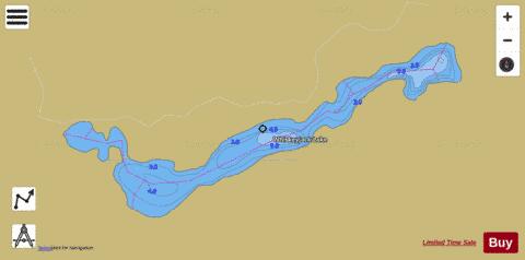 Whiskeyjack Lake depth contour Map - i-Boating App