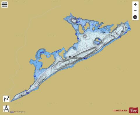 Abbess Lake depth contour Map - i-Boating App