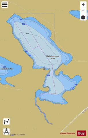 Little Basswood Lake depth contour Map - i-Boating App