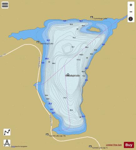 Cumming's Lake depth contour Map - i-Boating App