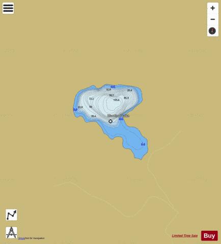 Woodrow Lake depth contour Map - i-Boating App