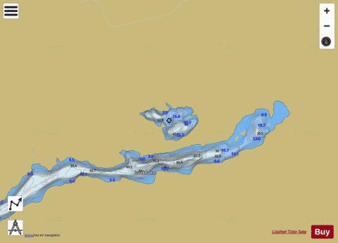 Rioux Lake 35 depth contour Map - i-Boating App