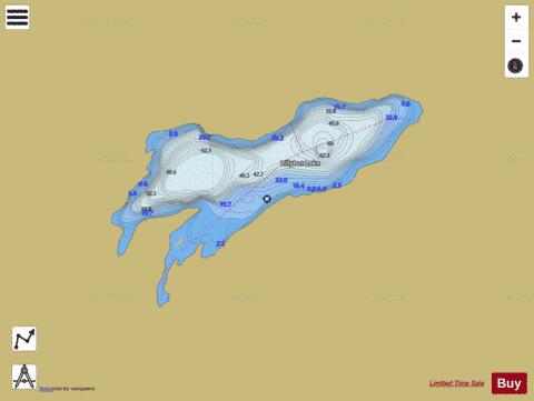 Lillybet Lake depth contour Map - i-Boating App