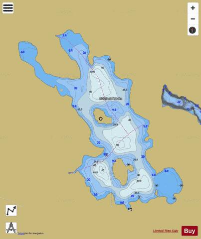 Rushbrook Lake depth contour Map - i-Boating App