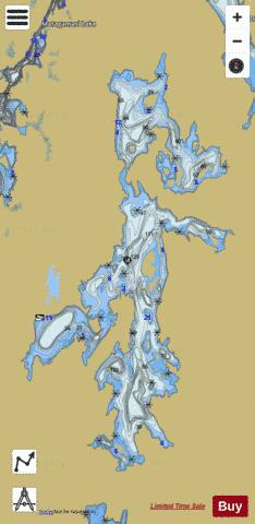 Kukagami Lake depth contour Map - i-Boating App