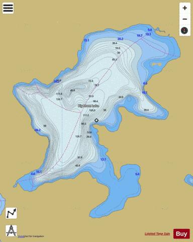 Big Moon Lake depth contour Map - i-Boating App