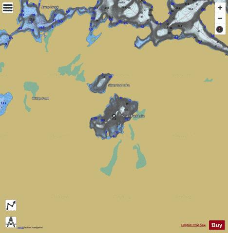 Silver Buck Lake depth contour Map - i-Boating App