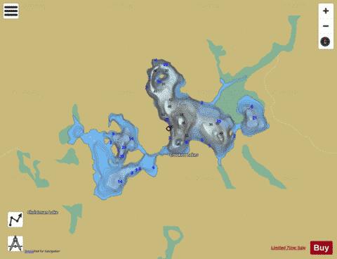 Crooked Lakes depth contour Map - i-Boating App