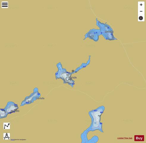 Tee Lake depth contour Map - i-Boating App