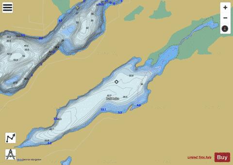 Raft Lake depth contour Map - i-Boating App