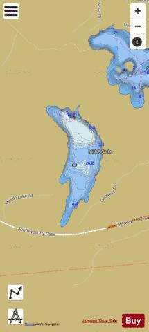 Middle Lake depth contour Map - i-Boating App