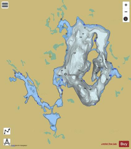 Burt Lake depth contour Map - i-Boating App