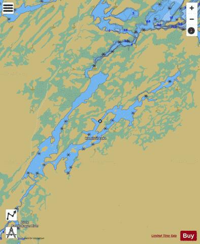 Hamilton Lake depth contour Map - i-Boating App