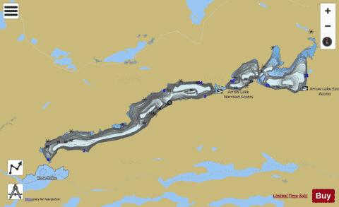 Arrow Lake depth contour Map - i-Boating App